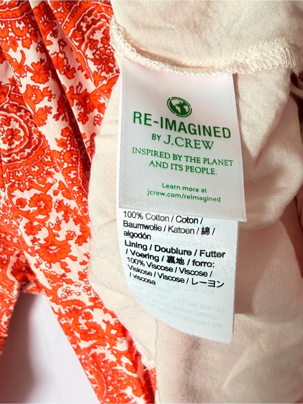 New J Crew Orange White Floral Poplin 100% Cotton Ruffle Collar Small Mini Dress - Picture 14 of 17